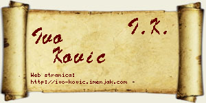 Ivo Ković vizit kartica